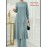 [Ramadan Top Set] Ramadan Solid Color Long Sleeve Top and Pants Set | Arabic Style, Polyester, with Faux Button Detail, for All Seasons, Women's