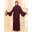 1pc Women'S Elegant Abaya Dress - Loose Fit Solid Color Muslim Prayer Dress with Belt, Lightweight Breathable Fabric for Spring Summer Fall, Casual & Formal Wear, Modest Muslim Women'S Clothing