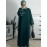 1pc Women's Islamic Abaya Dress - Elegant Hijab Outfit with Cuff Floral embroidery, Navy Blue Arabicrobe, Loose Fit Non-Stretch Muslim Dress for Daily Prayer, Office, Travel - No Scarf Needed, Modest Apparel, Quality Embroidery Detail