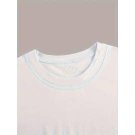 Women's Empowerment Spanish Letter Print T-Shirt - Short Sleeve Crew Neck Casual Top with Bold 