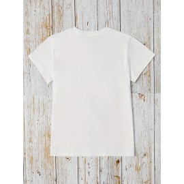 Don't let pigeons teach Graphic Print T-shirt, Short Sleeve Crew Neck Casual Top for Summer & Spring, Women's Clothing