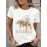 [Nature Print Women's T-Shirt] Nature-Inspired Geometric Print Women's Casual Short Sleeve T-Shirt | Breathable Semi-Sheer Fabric, Forest Scene with Trees, Birds & Compass Design, Machine Washable, Regular Fit for Outdoor Camping & Casual Attire