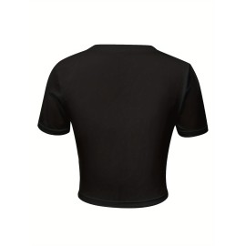 Women's  Y2K Cropped T-Shirt with 
